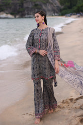 3-PC Unstitched Embroibered Lawn Shirt with Printed Chiffon Dupatta CCS4-04